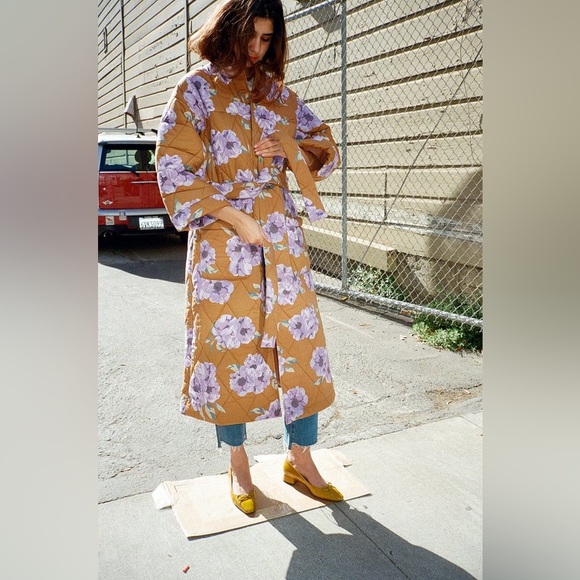 RACHEL ANTONOFF Louie Quilted Robe Coat - Picture 2 of 9